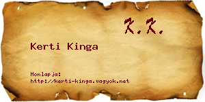 Kerti Kinga névjegykártya